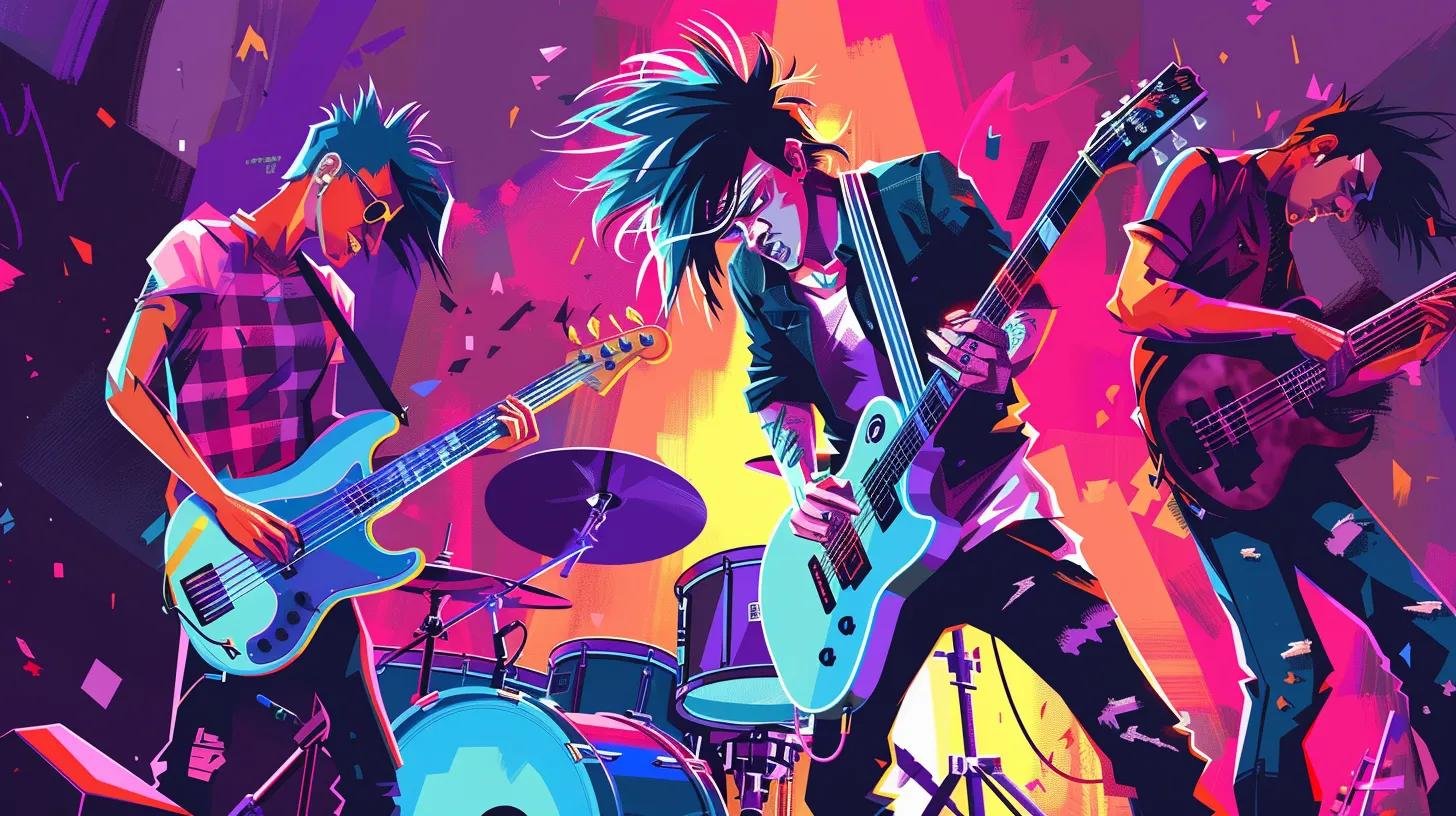 edgy punk rock band jamming out